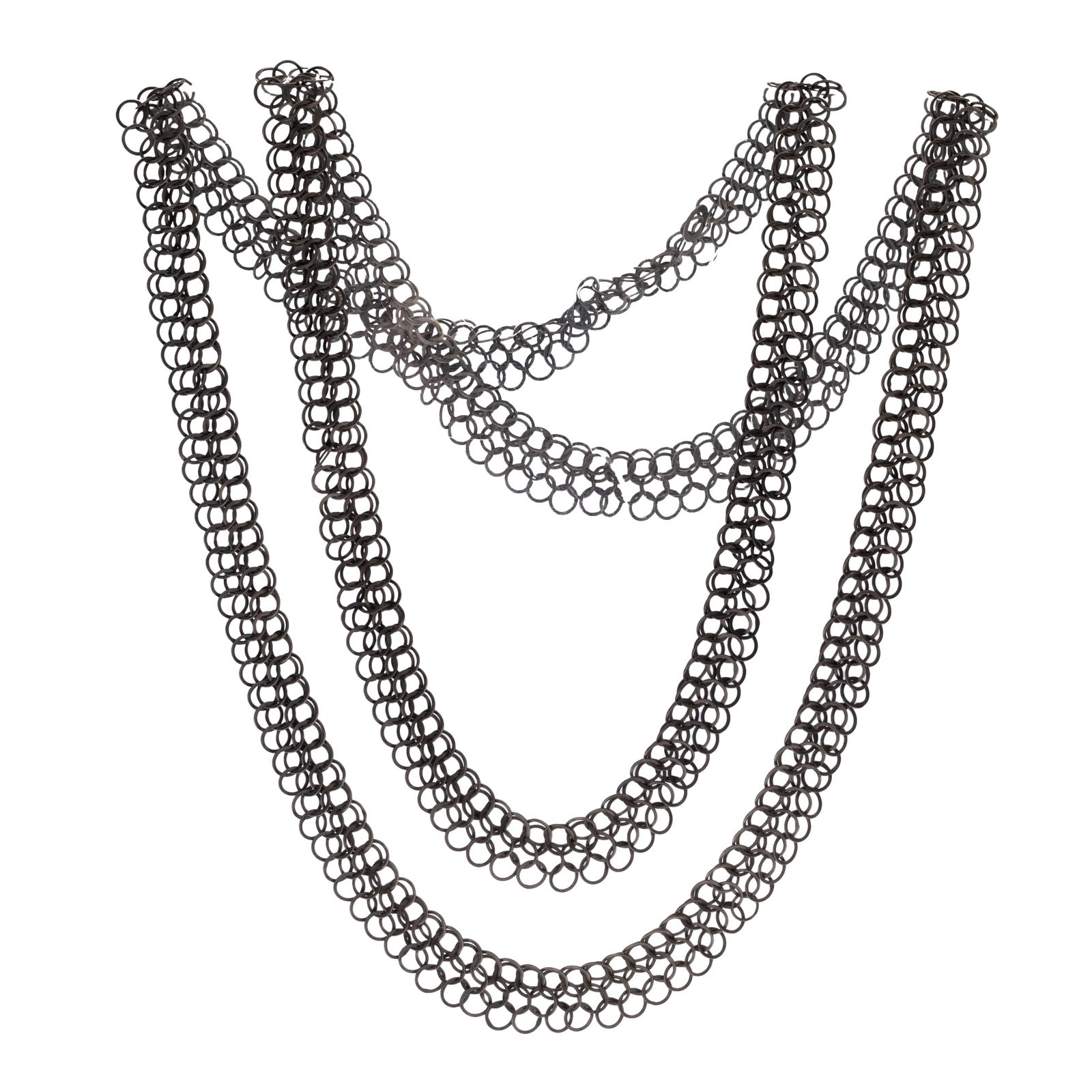 PATINATED SILVER NECKLACE, "HOLME,"