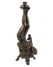 PATINATED SPELTER FIGURAL TABL
