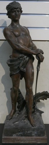 PATINATED SPELTZER FIGURE OF '
