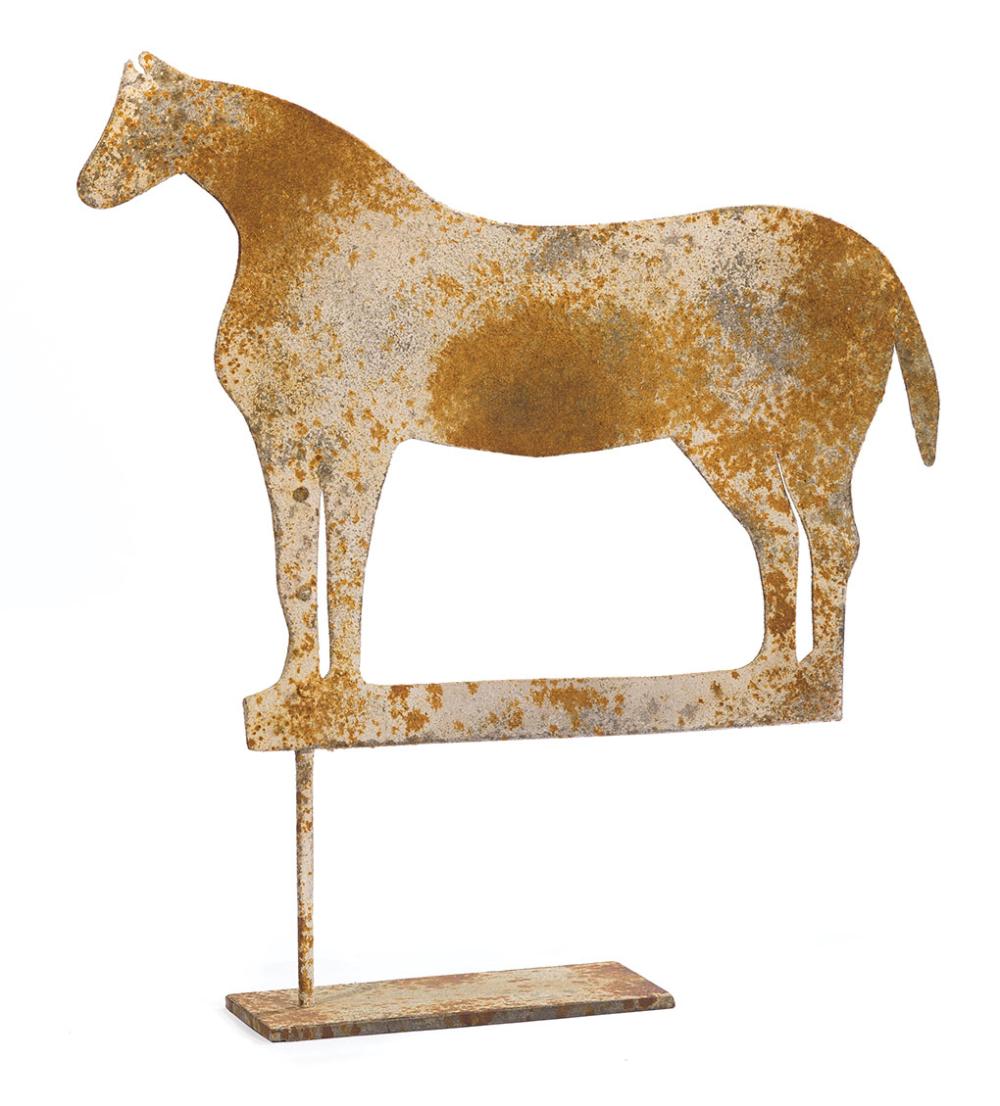 PATINATED TIN HORSE WEATHERVANE