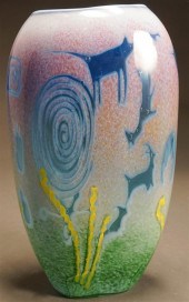 PATRICIA WEYER ART GLASS VASE,