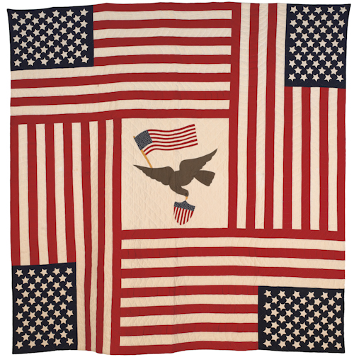 Patriotic pieced and appliqué quilt