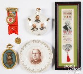 PATRIOTIC PORCELAIN FLASK, ETC