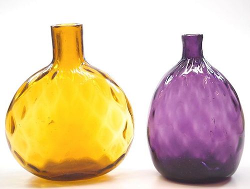 PATTERN-MOLDED FLASKS, TWOTwo