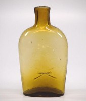 PATTERN-MOLDED PICTORIAL FLASK