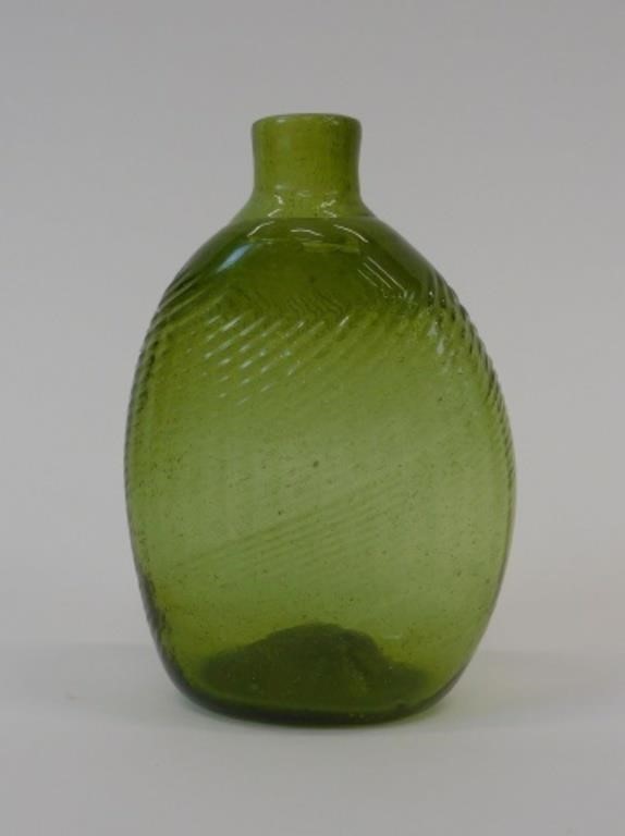 PATTERN MOLDED PITKIN TYPE FLASK.