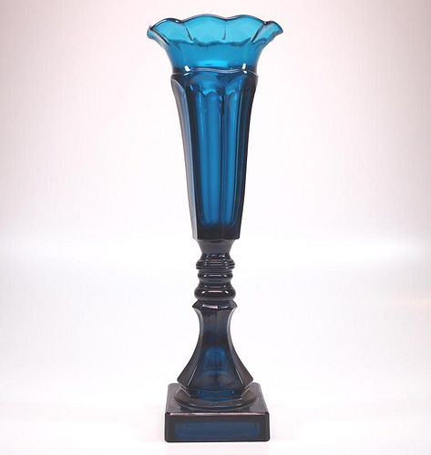PATTERN-MOLDED VASE, PEACOCK