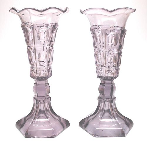 PATTERN-MOLDED VASES, PAIRA pair of