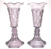 PATTERN-MOLDED VASES, PAIRA pa