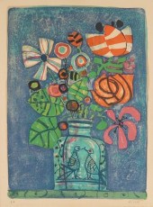 PAUL AIZPIRI LITHOGRAPH FLOWER