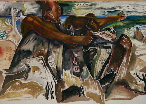 PAUL B. TRAVIS WATERCOLORPaul B.