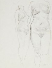 PAUL CADMUS 2 FEMALE NUDE FIGU