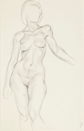 PAUL CADMUS FACELESS FEMALE NUDE