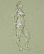 PAUL CADMUS FEMALE NUDE CRAYON