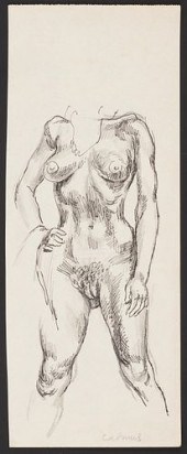 PAUL CADMUS FEMALE NUDE INK &
