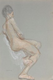 PAUL CADMUS FEMALE NUDE SKETCH