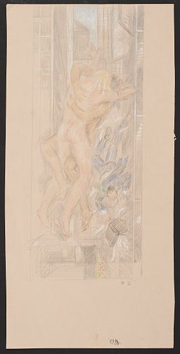 PAUL CADMUS LOVERS COLORED PENCIL