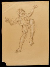 PAUL CADMUS MALE NUDE CHARCOAL