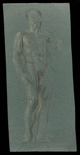 PAUL CADMUS MALE NUDE CRAYON ON