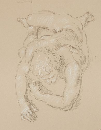 PAUL CADMUS MALE NUDE CRAYON