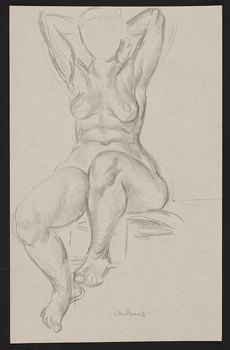 PAUL CADMUS SEATED FEMALE NUDE