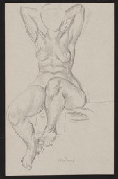 PAUL CADMUS SEATED FEMALE NUDE