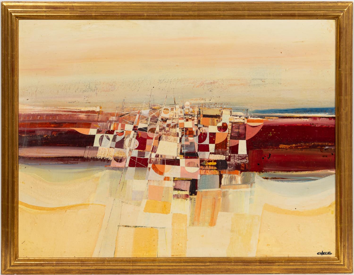 PAUL CHELKO, ABSTRACT, OIL ON PANEL