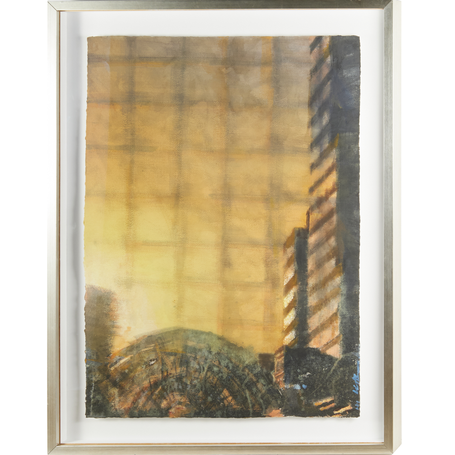 PAUL CHING-BOR, LARGE WATERCOLOR ON