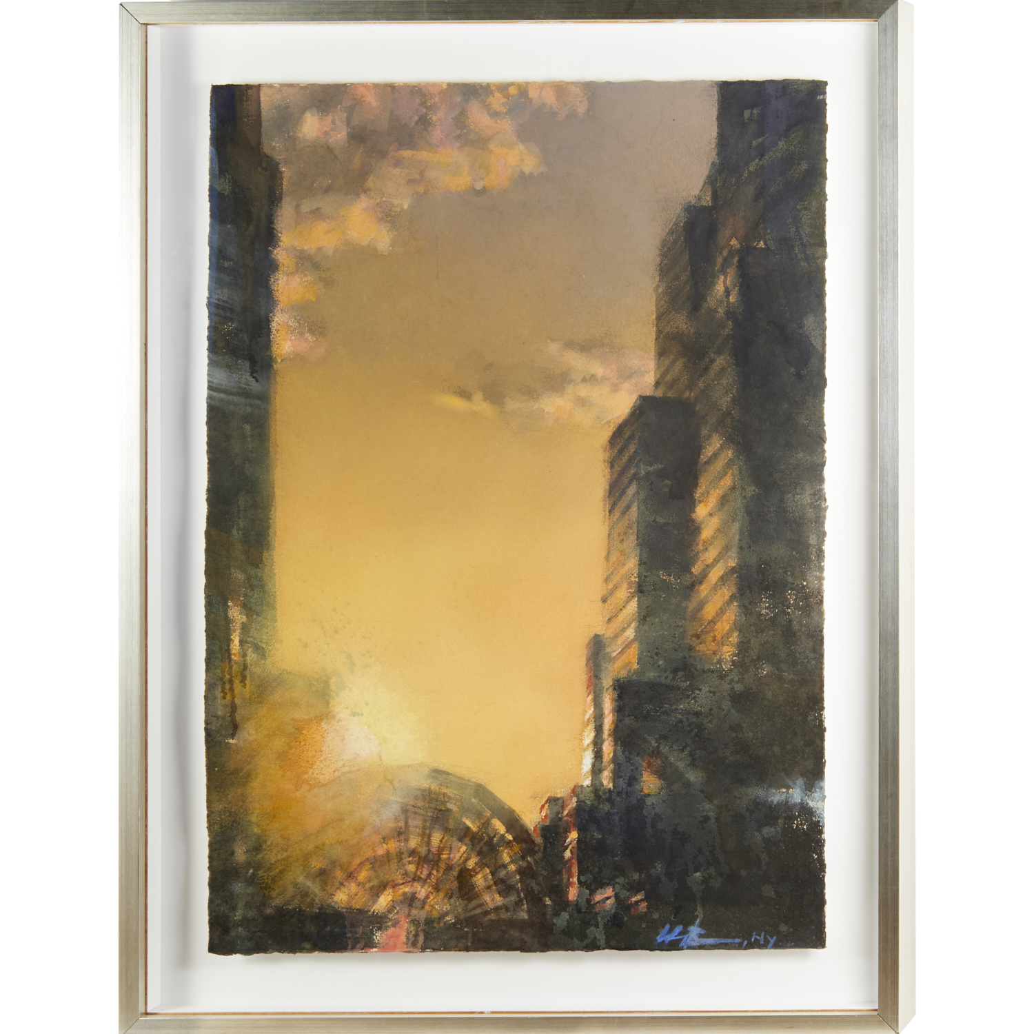 PAUL CHING-BOR, LARGE WATERCOLOR ON