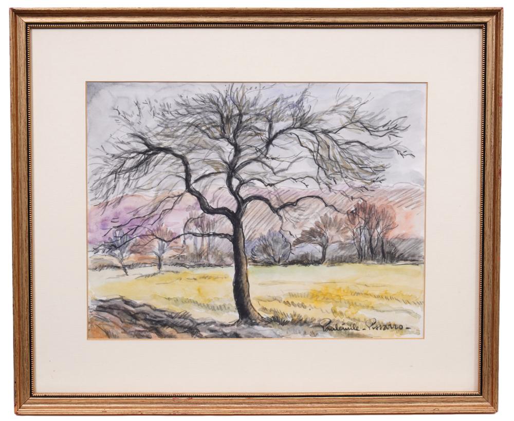 PAUL EMILE PISSARRO WATERCOLOR ON