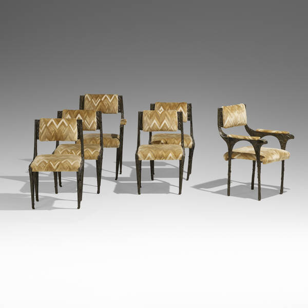 Paul Evans. Sculpted Bronze chairs,