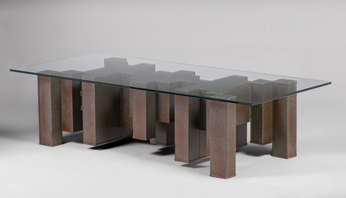 PAUL EVANS STYLE STEEL & GLASS