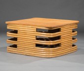 PAUL FRANKL RATTAN COFFEE TABL