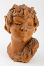 PAUL GASTON DEPREZ FAUN BUST W