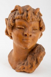 PAUL GASTON DEPREZ FAUN BUST W