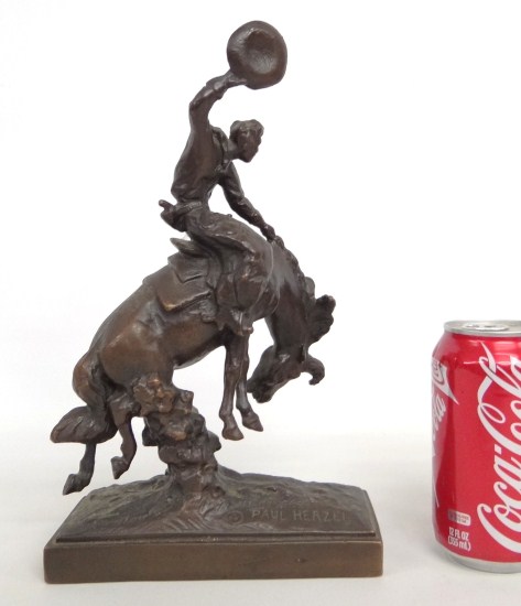 Paul Herzel bronze statue of a
