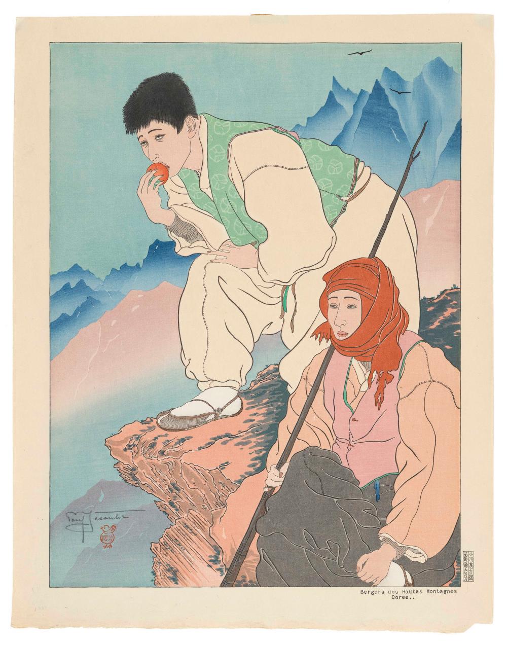PAUL JACOULET WOODBLOCK PRINT 17" X
