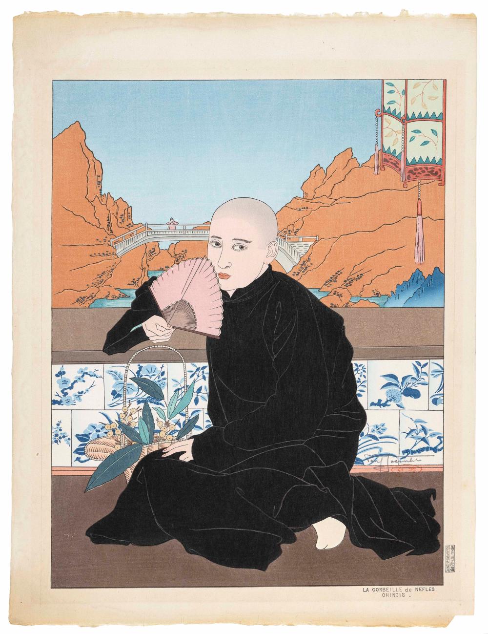 PAUL JACOULET WOODBLOCK PRINT 18.5"