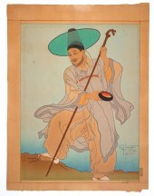 PAUL JACOULET, WOODBLOCK PRINT