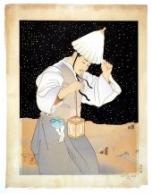 PAUL JACOULET, WOODBLOCK PRINT