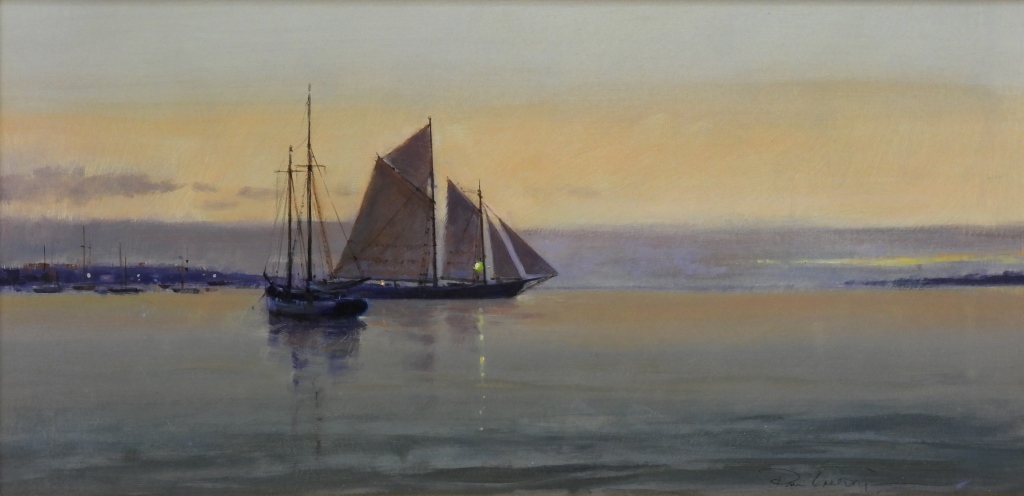 PAUL LANDRY SCHOONER AT SUNSET