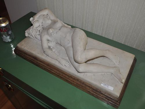PAUL LEFEUX, CARVED MARBLE NUDE