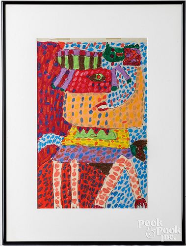 PAUL LEWIS OIL PASTEL &QUOT;THE