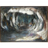 PAUL MANES, LARGE OIL ON PLAST