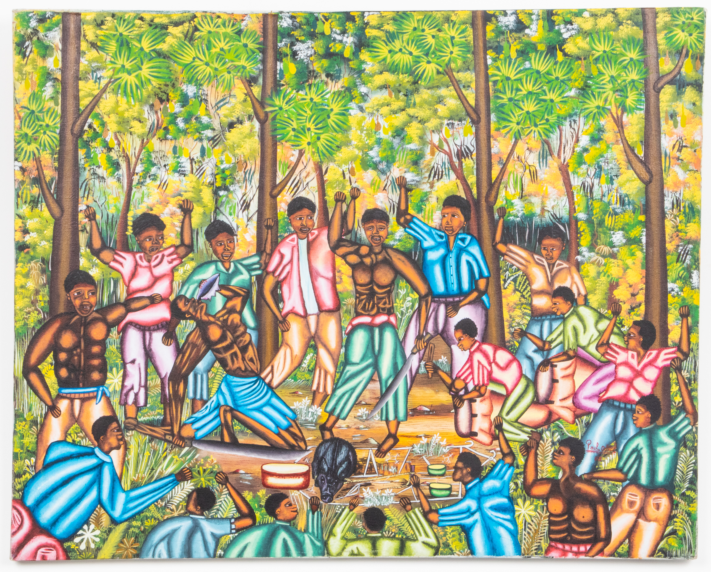 PAUL ODVEL HAITIAN FIGURAL SCENE