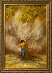 PAUL ROSE BOY PAINTING OIL ON