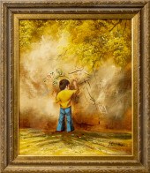 PAUL ROSE BOY PAINTING OIL ON