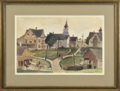 PAUL SAMPLE WATERCOLOR, VILLAG