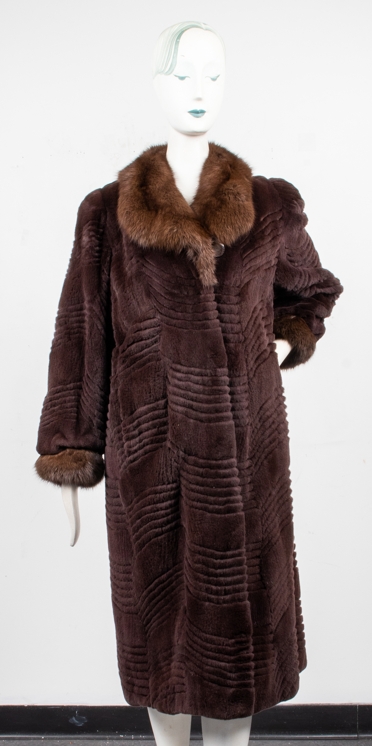 PAUL SEKAS MINK AND FOX FUR COAT