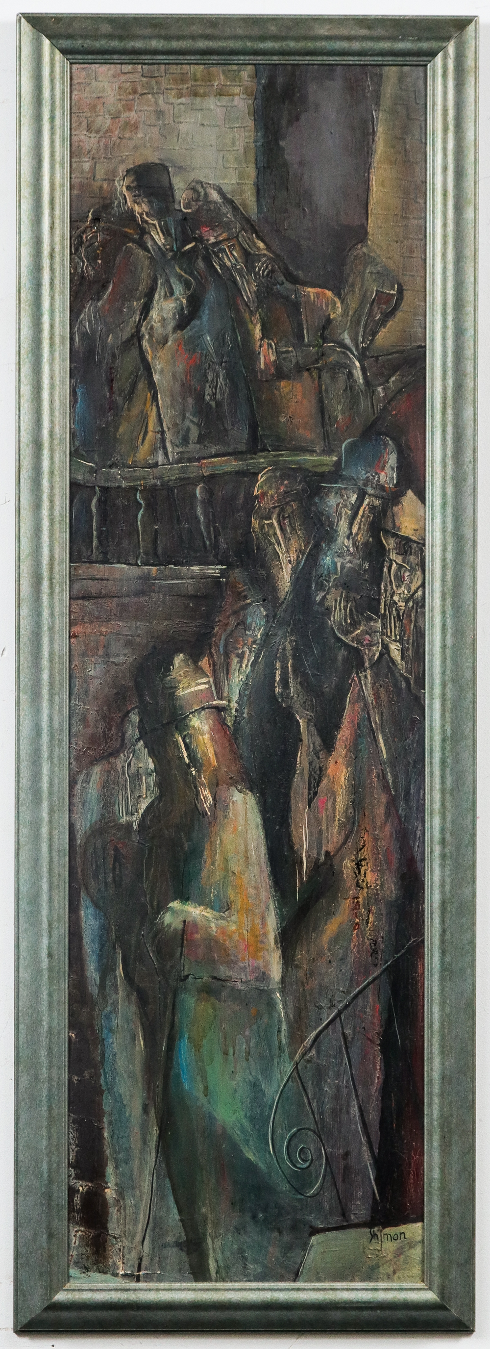 PAUL SHIMON "DARK FIGURES" OIL ON